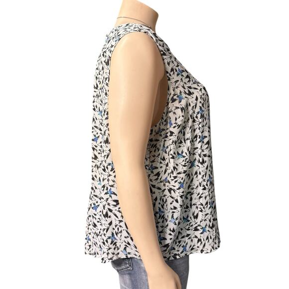 APT 9  Sleeveless Top Size 3X in White with Black Bird Print - Picture 4 of 10